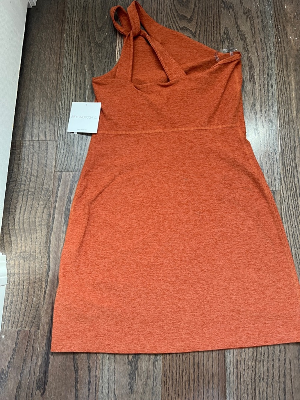 Beyond Yoga Rust One-Shoulder Knit Dress - Picture 2 of 9